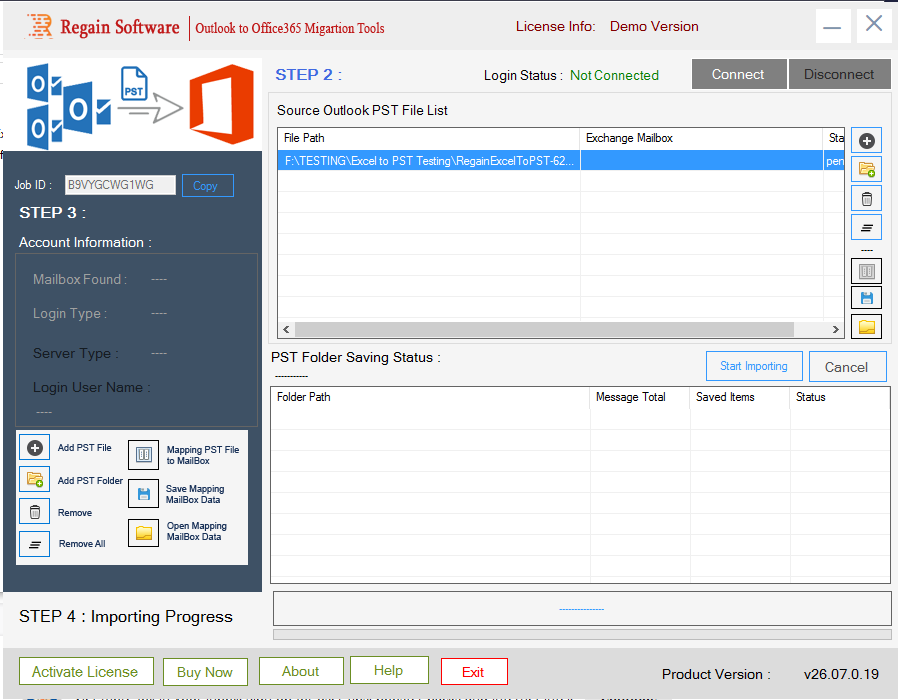 Select Outlook PST file for Scanning